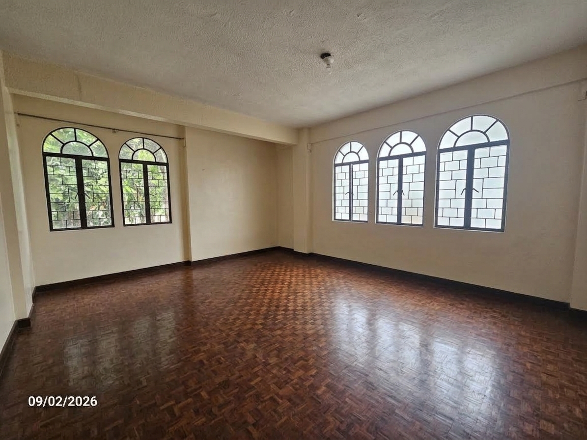 Formal dining room with chandelier and garden view